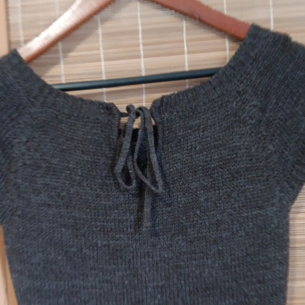 Chic Black Cable Knit Mini Dress - Picture 4 of 8